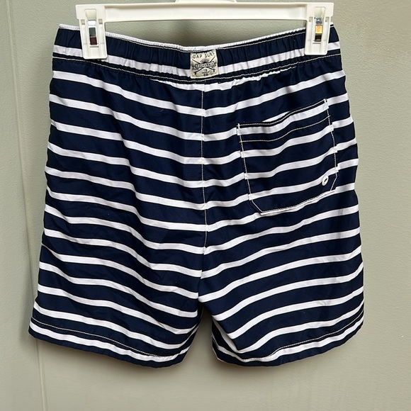 Navy Striped Men's Swim Shorts - Picture 3 of 4